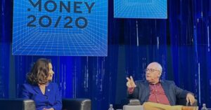 Money 20/20 Europe 2023 3 David on stage with Sendi Young for Crypto & Beyond: The Future of Digital Payments