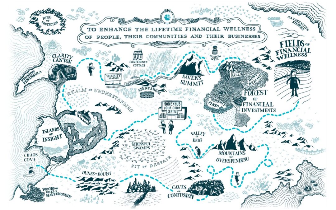 National Wealth Service illustration by Future Of Money Design Awards sponsors MoneyHub