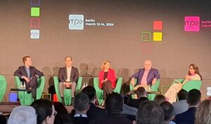 Dave on stage with fellow panellists