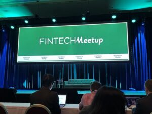 Fintech Meetup title on screen